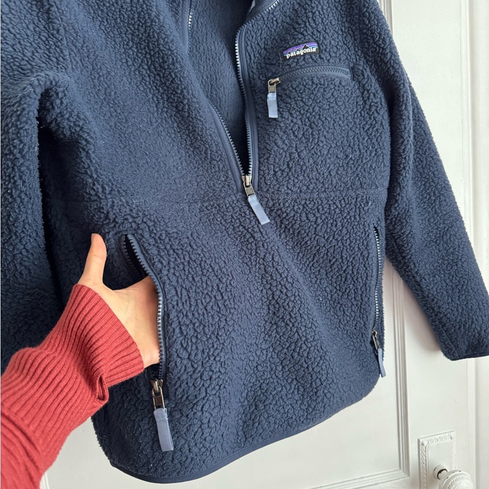 Patagonia Marsupial Dark Blue Fleece half zip - Picture 2 of 4